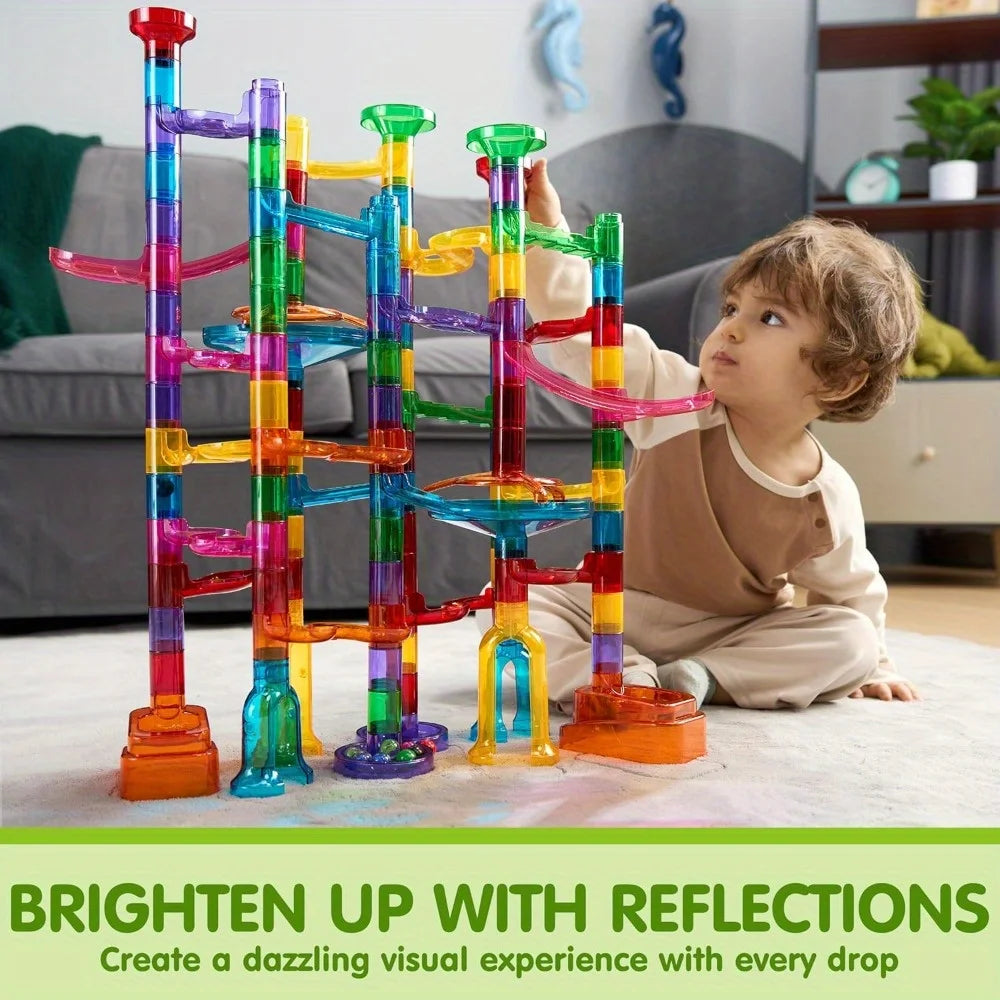 JOYFY Marble Run 137Piece Marble Run Learning Toy Building Block Toy Construction Toy for Children Best Birthday Chirstmas Gift
