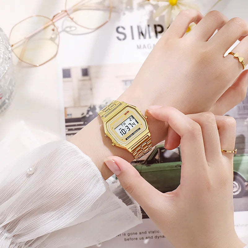 Sports Rose Gold Children Watches for Women Electronic Digital Display Retro Style Alarm Clock Men's Relogio Masculin Reloj