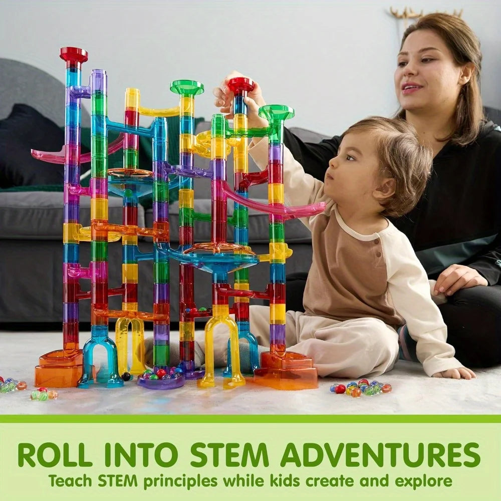 JOYFY Marble Run 137Piece Marble Run Learning Toy Building Block Toy Construction Toy for Children Best Birthday Chirstmas Gift
