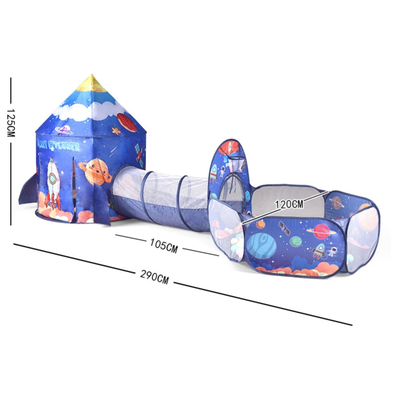 IMBABY Star Printed Play Tent for Toddler with Baby Ball Pit and Play Tunnel Children Indoor Outdoor Playhouse for Birthday Gift