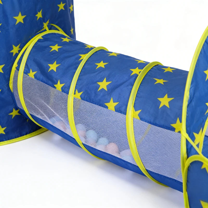 IMBABY Star Printed Play Tent for Toddler with Baby Ball Pit and Play Tunnel Children Indoor Outdoor Playhouse for Birthday Gift