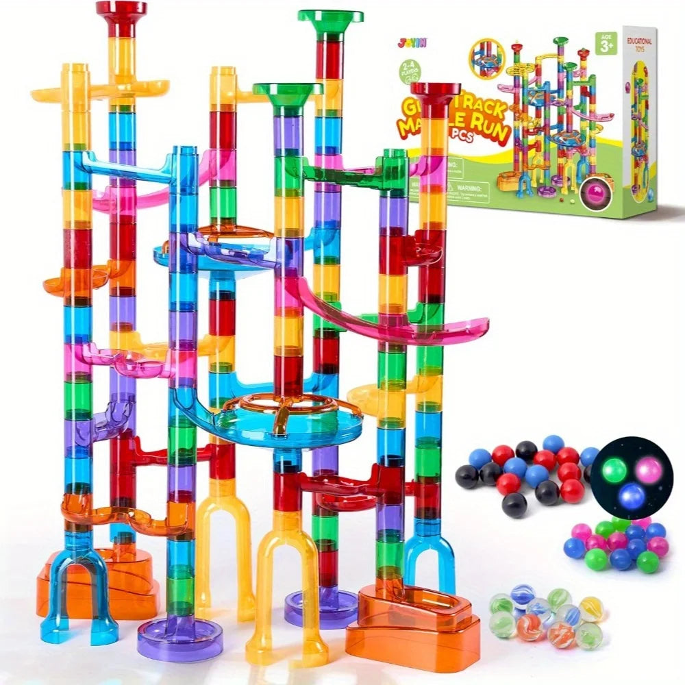 JOYFY Marble Run 137Piece Marble Run Learning Toy Building Block Toy Construction Toy for Children Best Birthday Chirstmas Gift