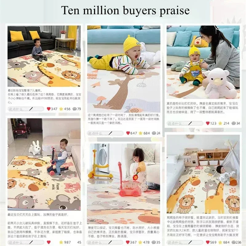 Cute Little Deer Baby Play Mat Thicken 1cm/0.5cm Educational Carpets in The Nursery Climbing Pad Kids Rug Activitys Games Toys