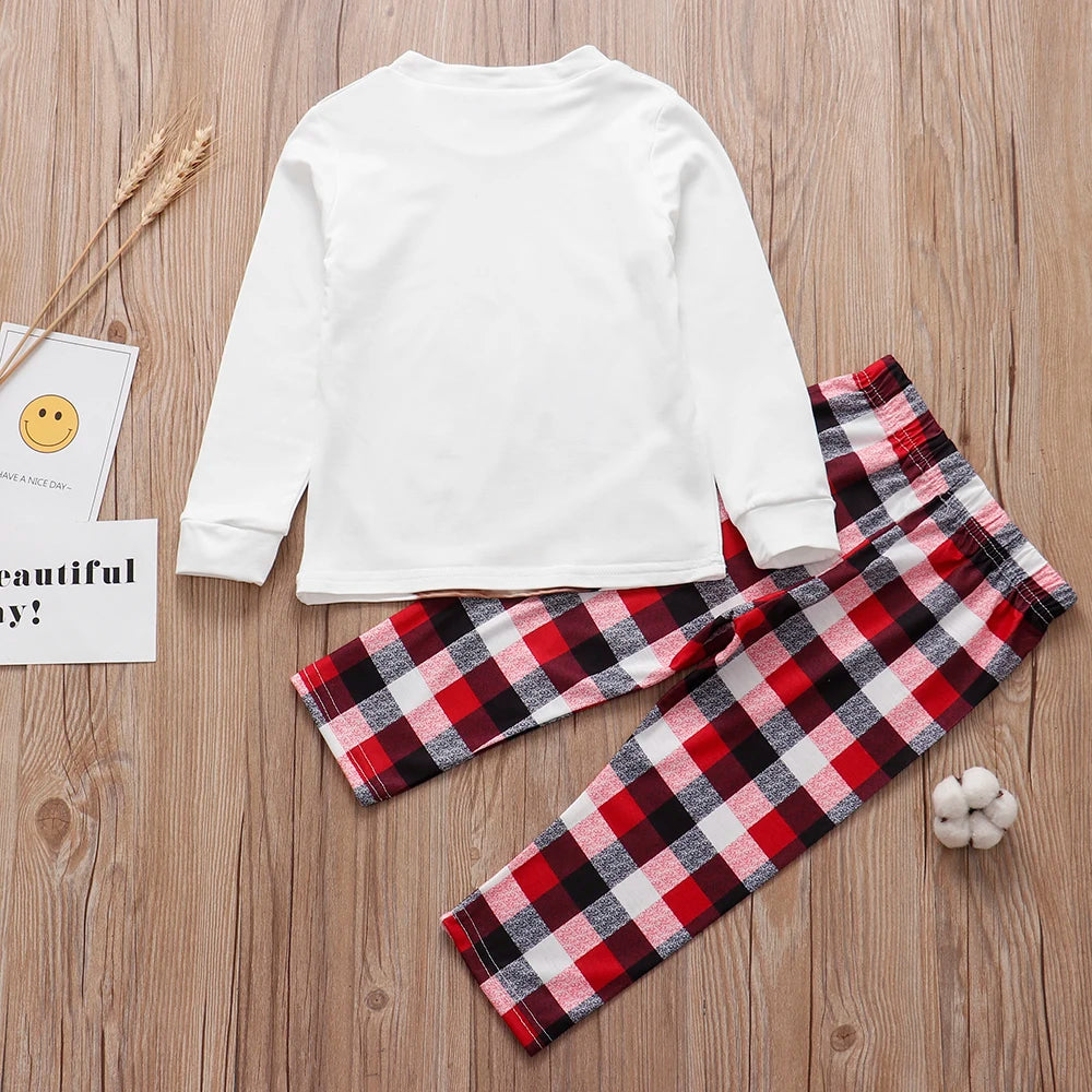 Family Matching Christmas Pajamas Sets Mother And Kids Pyjamas Deer Print Tops+Pants Xmas Sleepwear Baby Romper Pet Dog Clothes Pigiami per tutta la famiglia Pigiama per bambini