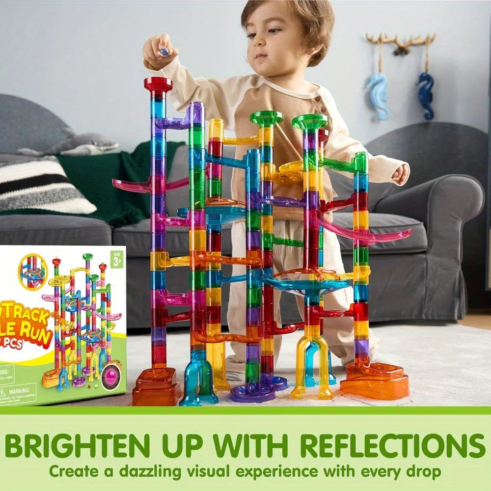 JOYFY Marble Run 137Piece Marble Run Learning Toy Building Block Toy Construction Toy for Children Best Birthday Chirstmas Gift