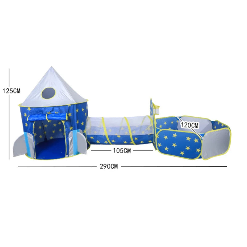 IMBABY Star Printed Play Tent for Toddler with Baby Ball Pit and Play Tunnel Children Indoor Outdoor Playhouse for Birthday Gift