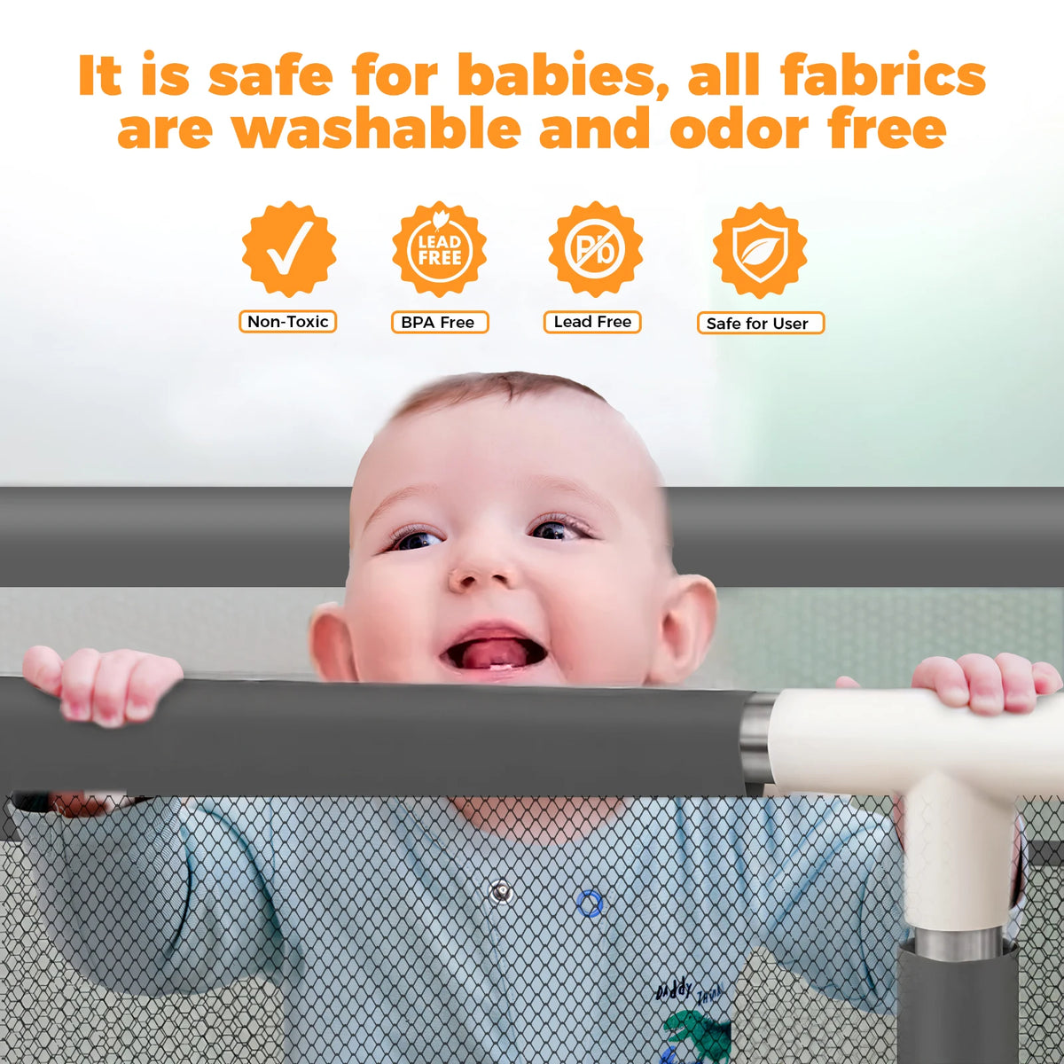 Baby Playpen with Breathable Net, with Basketball Basket and Football Frame, Foldable Activity Centre For Baby, 182 x 122 cm Tappetino anticaduta per bambini Protezione per bambini  basket anti urto per bambini campetto in tappettino morbido per bambini