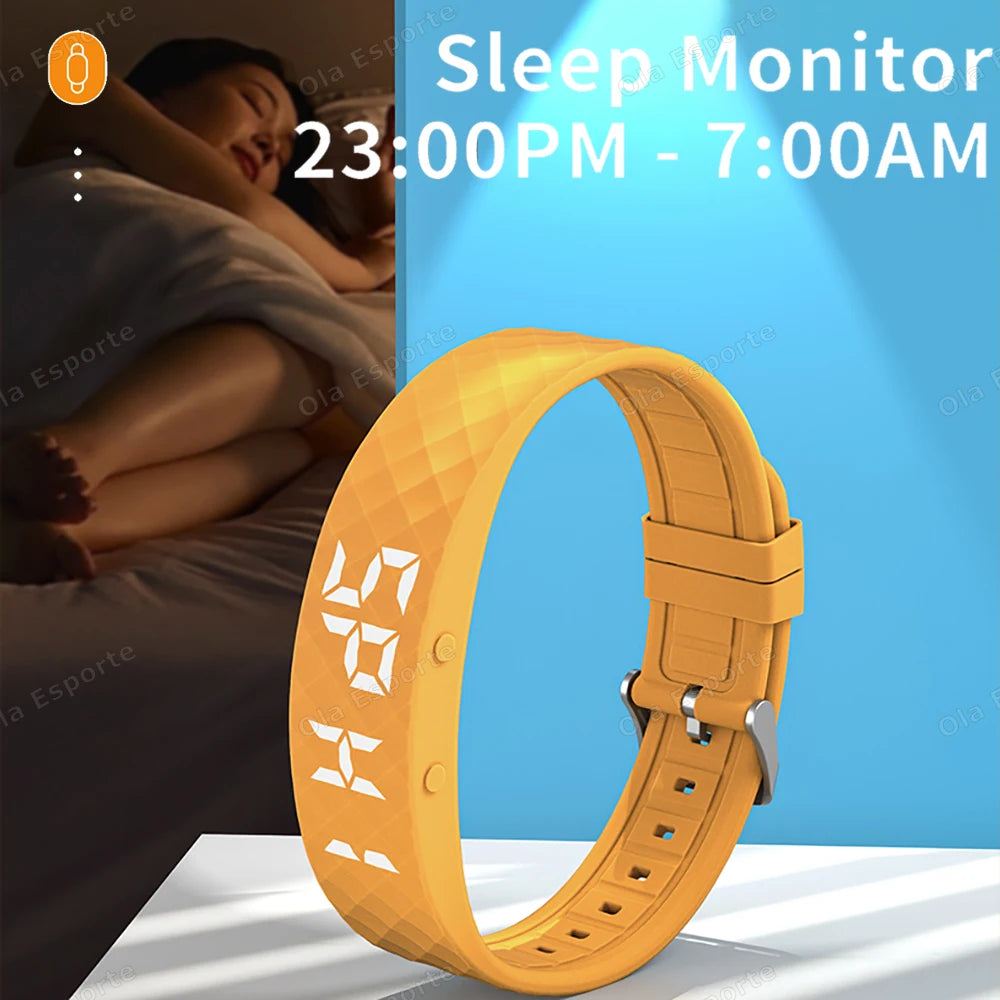 Vibrating Alarm Clock Watch Heavy Sleepers Silent Wake-Up Smart Bracelet Men Women Adjustable Wearable Vibration Wrist Band Ht30