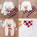 Family Matching Christmas Pajamas Sets Mother And Kids Pyjamas Deer Print Tops+Pants Xmas Sleepwear Baby Romper Pet Dog Clothes Pigiami per tutta la famiglia Pigiama per bambini