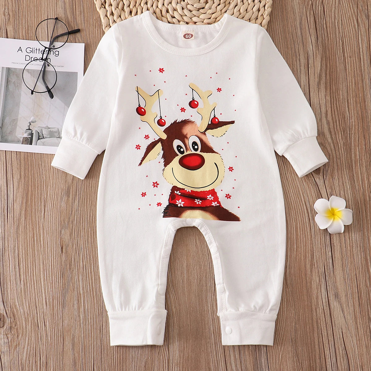 Family Matching Christmas Pajamas Sets Mother And Kids Pyjamas Deer Print Tops+Pants Xmas Sleepwear Baby Romper Pet Dog Clothes Pigiami per tutta la famiglia Pigiama per bambini